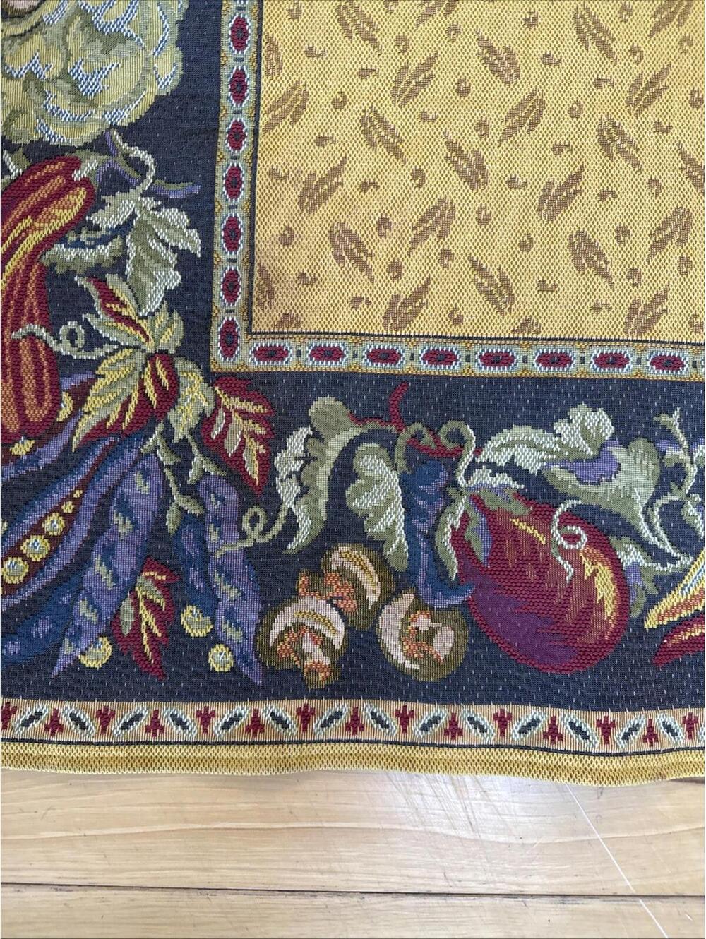 VTG Goblys Tapestry Made in France Harvest Fall Vegetables 56” Square Pumpkins - Picture 10 of 15